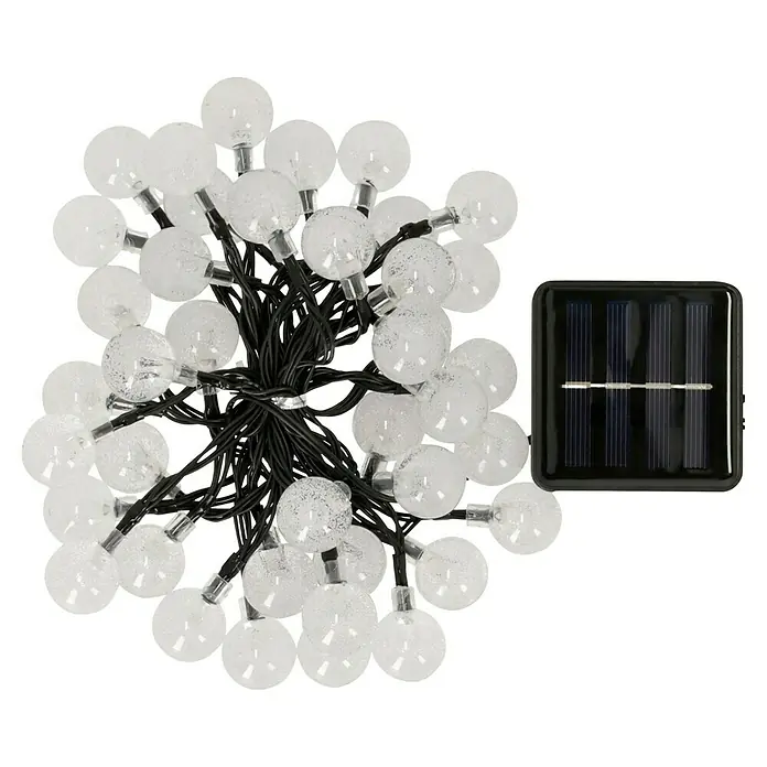 BAUHAUS LED-Solar-Lichterkette Balls - Außen, 6,9 m, Warmweiß - Solarbetriebene Lichterkette mit klaren Kugeln für den Außenbereich. Schafft eine stimmungsvolle Atmosphäre in Ihrem Garten.