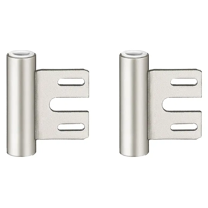Diamond Doors Rahmenteil - 2 Stk., Geeignet für: Stahlzargen, Passend für: Diamond Doors 3-tlg. Office Bänder - Zwei moderne, silberfarbene Möbelbeschläge mit zylindrischen Hülsen und Befestigungsplatten für Schränke oder Schubladen.