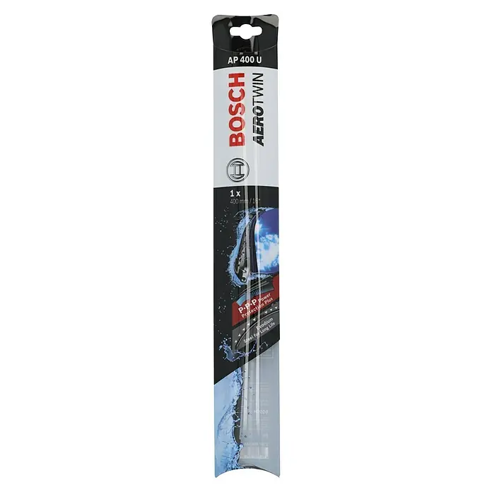 Bosch Aerotwin Scheibenwischer - AP400U, Anzahl: 1 Stk. - Produktverpackung für Bosch Aerotwin AP 400 U Scheibenwischer mit Produktinformationen und ansprechendem Design.