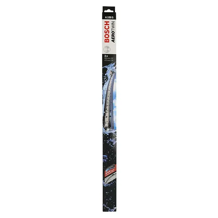 Bosch Aerotwin Scheibenwischer-Set - A150S, 2 Stk. - Eine Packung Bosch Aerotwin A 150 S Scheibenwischer, die hochwertige Autowischer für klare Sicht bietet.