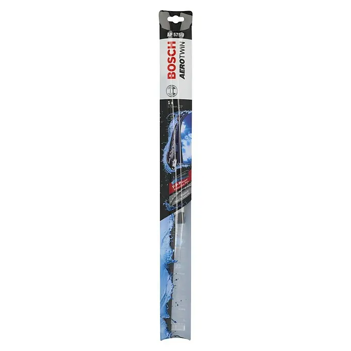 Bosch Aerotwin Scheibenwischer - AP575U, Anzahl: 1 Stk. - Produktbild eines Bosch Aerotwin AP 575 U Scheibenwischers, verpackt und bereit für den Einbau, für klare Sicht bei jedem Wetter.