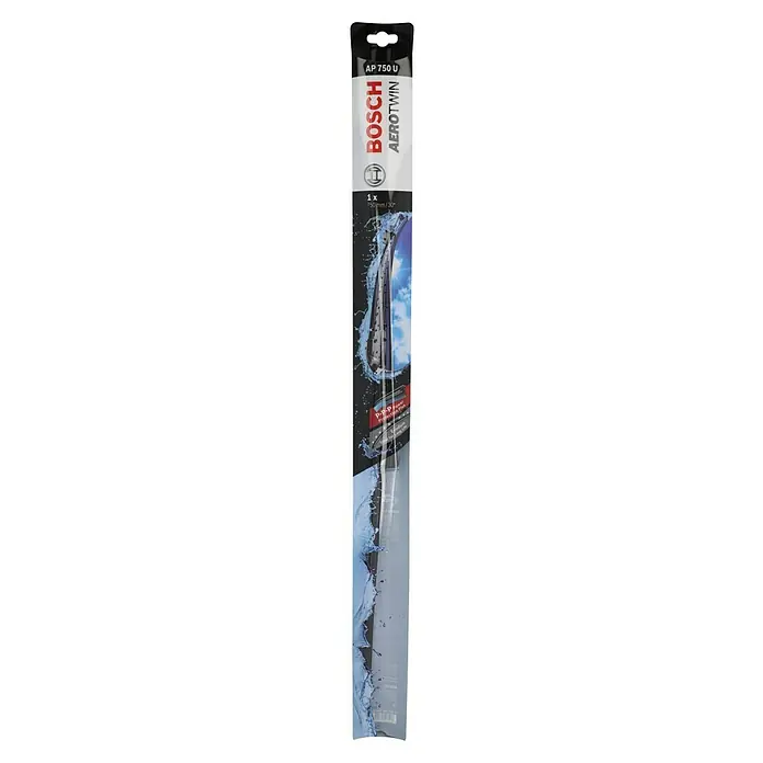 Bosch Aerotwin Scheibenwischer - AP750U, Anzahl: 1 Stk. - Ein schlanker, hochformatiger Karton mit einem Bosch Aerotwin AP 750 U Scheibenwischer, der für klare Sicht und Sicherheit sorgt.