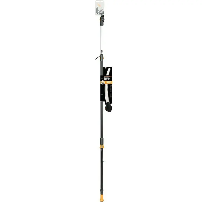 Fiskars Teleskop-Schneidgiraffe UPX86 & Adapter-Baumsäge - Max. Aststärke: 32 mm - Eine ausziehbare Astsäge von Fiskars mit einer Säge am Ende des Stiels für das Beschneiden von Bäumen.