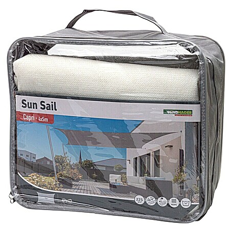 Windhager Sonnensegel Capri (L x B: 4 x 5 m, Weiß, Rechteckig)