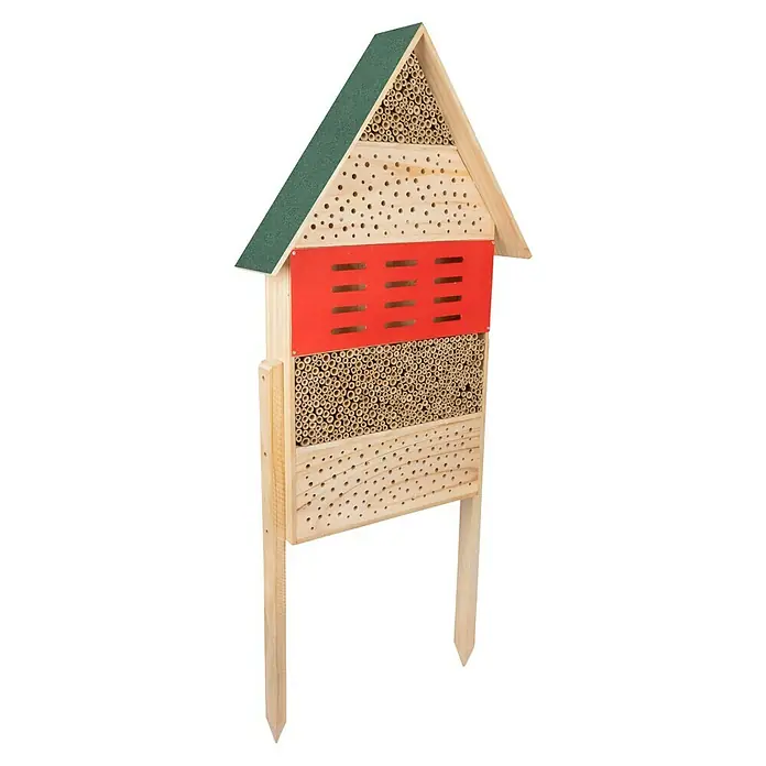 Windhager Insektenhotel High Rise - L x B x H: 80 x 50 x 12 cm, Holz - Ein großes Insektenhotel aus Holz mit verschiedenen Nistmöglichkeiten für Insekten, um ihnen einen Unterschlupf zu bieten.