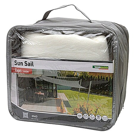 Windhager Sonnensegel Capri (L x B: 4 x 4 m, Quadratisch, Weiß)