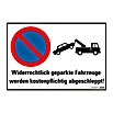 Pickup Verbotsschild (Motiv: Widerrechtlich geparkte Fahrzeuge werden abgeschleppt, L x B: 23 x 33 cm)