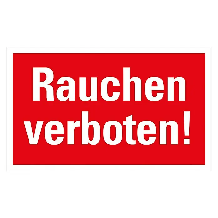 Pickup Verbotsschild - Motiv: Rauchverbot, L x B: 33 x 20 cm - Rotes Schild "Rauchen verboten!" in fetter, weißer Schrift. Das Schild signalisiert ein Rauchverbot.