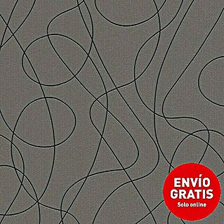 AS Creation Papel pintado de vellón Lineas negro (Gráfico, 10,05 x 0,53 m)