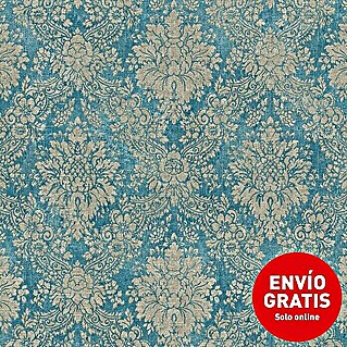 AS Creation Papel pintado de vellón Secret Garden (Azul/Gris, Floral, 10,05 x 0,53 m)