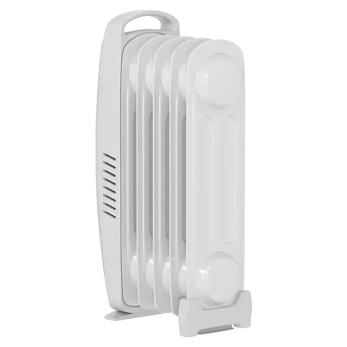 Voltomat HEATING Ölradiator Mini - 600 W, Raumgröße bis ca. 6 m², Weiß - Weißer, tragbarer Ölradiator mit mehreren Heizelementen und einem Tragegriff für den einfachen Transport und die Raumerwärmung.