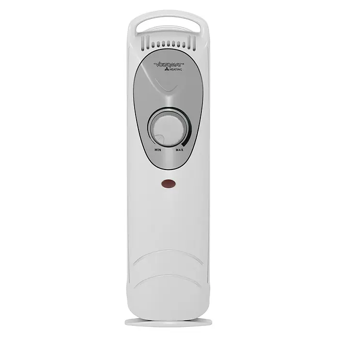 Voltomat HEATING Ölradiator Mini - 600 W, Raumgröße bis ca. 6 m², Weiß - Weißer VOLTOMAT Heizlüfter mit einstellbarem Thermostat von Minimum bis Maximum und praktischem Tragegriff für einfache Bedienung.