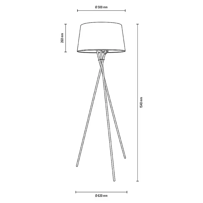 Britop Lighting Stehleuchte Hugo - 25 W, 620 x 620 x 1.540 mm, Beige, E27 - Die Stehleuchte mit den Maßen 1540 mm Höhe, 500 mm Lampenschirmdurchmesser und 620 mm Basisdurchmesser ist ein echter Hingucker.