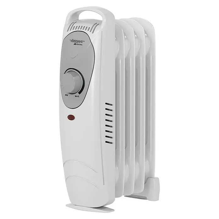 Voltomat HEATING Ölradiator Mini - 600 W, Raumgröße bis ca. 6 m², Weiß - Heizkörper: Weißer Ölradiator mit Bedienelementen, ideal für die Raumbeheizung. Kompakt und effizient.