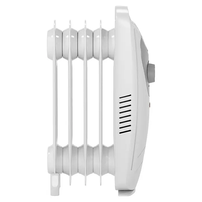 Voltomat HEATING Ölradiator Mini - 600 W, Raumgröße bis ca. 6 m², Weiß - Weißer, tragbarer Ölradiator mit fünf Heizelementen und Temperaturregler. Ideal für zusätzliche Wärme in jedem Raum.