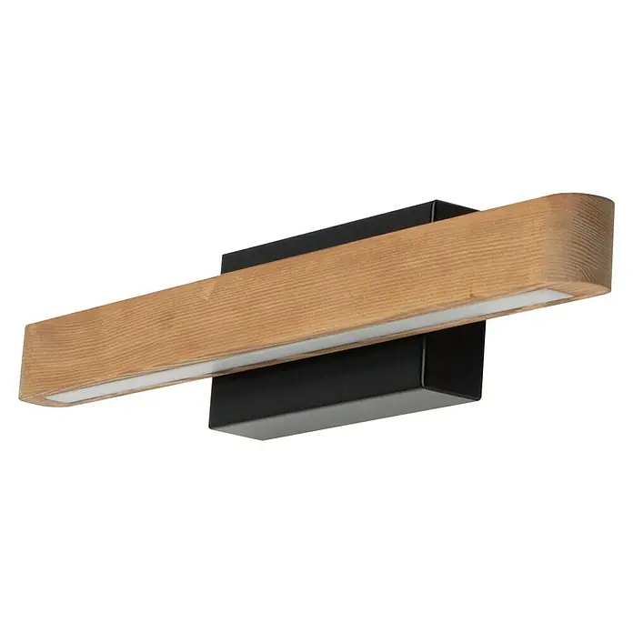 Britop Lighting Wandleuchte Forestier - 5,5 W, LED, L x B x H: 400 x 60 x 80 mm, Braun - Stylische Wandleuchte mit Holzbalken und integrierter LED-Beleuchtung. Die Lampe besticht durch ihr modernes Design in Schwarz und Braun.