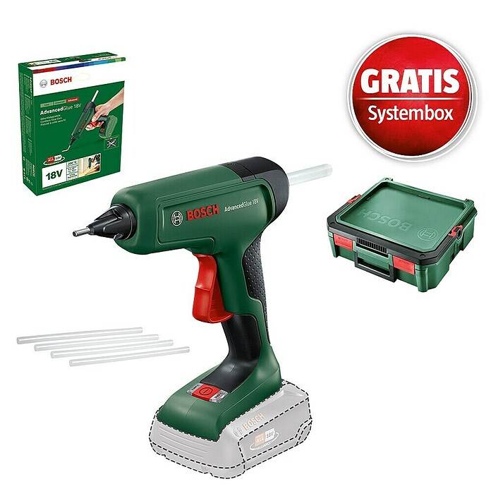 Bosch Power for All 18V Maschinenpaket (Akku-Heißklebepistole AdvancedGlue 18V + gratis Systembox) | BAUHAUS