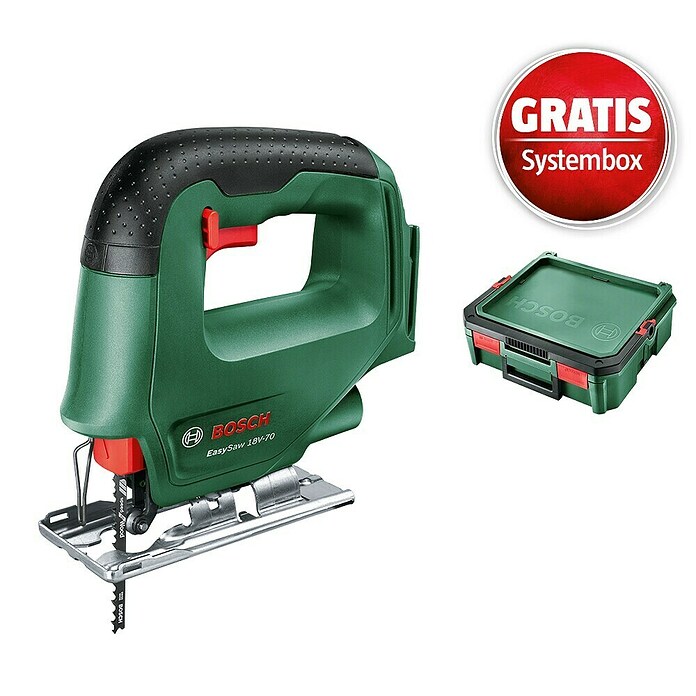 Bosch Power for All 18V Maschinenpaket (Akku-Stichsäge EasySaw 18V-70 (ohne Akku) + gratis Systembox) | BAUHAUS