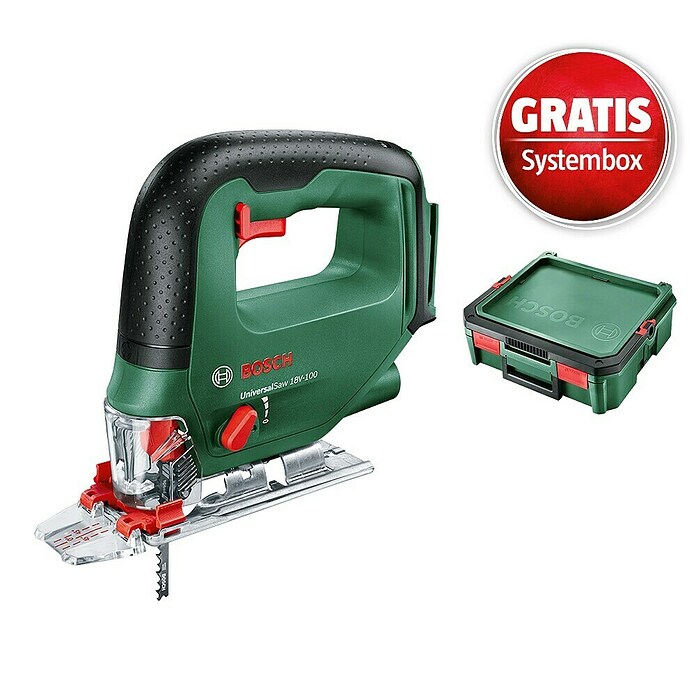 Bosch Power for All 18V Maschinenpaket (Akku-Stichsäge UniversalSaw 18V-100 + gratis Systembox) | BAUHAUS