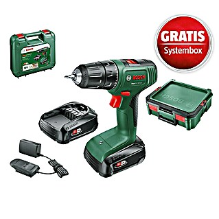 Bosch Power for All 18V Maschinenpaket (Akku-Bohrschrauber EasyDrill 18V-40 (2 Akku) + gratis Systembox)