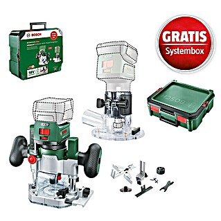 Bosch Power for All 18V Maschinenpaket (Akku-Kantenfräser AdvancedTrimRouter 18V-8 Set + gratis Systembox)