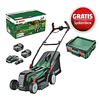 Bosch Power for All 18V Maschinenpaket inkl. Akku-Kit (Akku-Rasenmäher UniversalRotak 2x18V-37-550 & gratis Systembox)