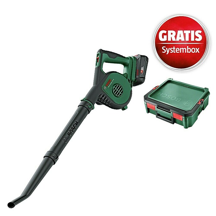 Bosch Power for All 18V Maschinenpaket inkl. Akku-Kit (Akku-Laubbläser UniversalLeafBlower 18V-130 & gratis Systembox) | BAUHAUS