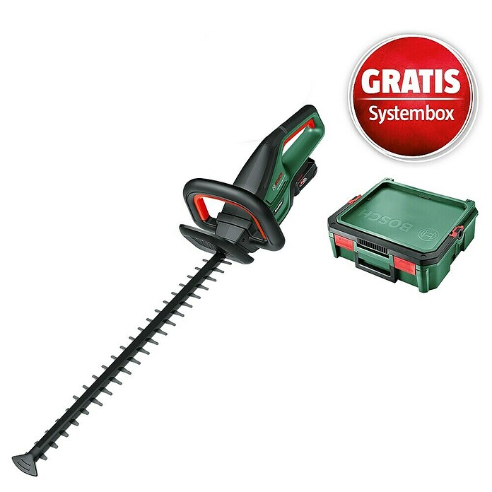 Bosch Power for All 18V Maschinenpaket inkl. Akku-Kit (Akku-Heckenschere UniversalHedgeCut 18V-55 & gratis Systembox) | BAUHAUS