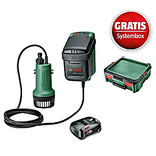 Bosch Power for All 18V Maschinenpaket inkl. Akku-Kit (Akku-Regenfasspumpe GardenPump 18V-2000 & gratis Systembox)