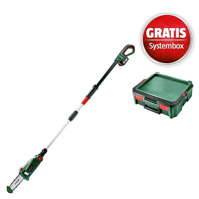 Bosch Power for All 18V Maschinenpaket inkl. Akku-Kit (Akku-Hochentaster UniversalChainPole 18 & gratis Systembox) | BAUHAUS