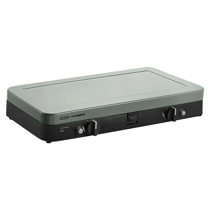 Cadac Gaskochfeld 2 Cook 3 Pro Stove - 4,4 kW, L x B x H: 33 x 55 x 9 cm, 30 mbar - Eine tragbare Gaskochplatte CADAC 2 Cook 3 Pro, ideal für Camping und Outdoor-Kochabenteuer, mit zwei Brennern und robuster Bauweise.