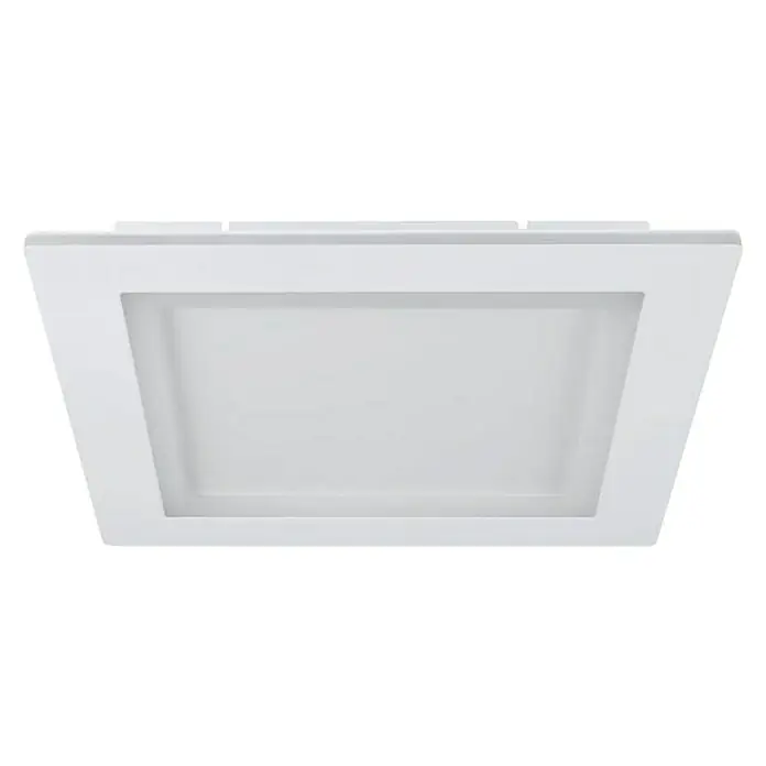 Eglo LED-Deckenleuchte Padrogiano - L x B: 450 x 450 mm, Kaltweiß, Dimmbar - Nahaufnahme einer quadratischen, weißen LED-Deckenleuchte mit modernem Design, ideal für Innenräume.