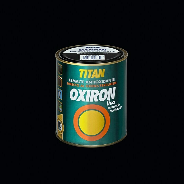Oxiron Esmalte para metal (Negro, 4 l, Satinado, Base disolvente)