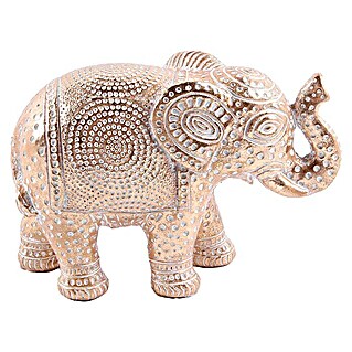 Dekofigur Großer verzierter Elefant (14,5 x 6 x 10 cm, Bronze)