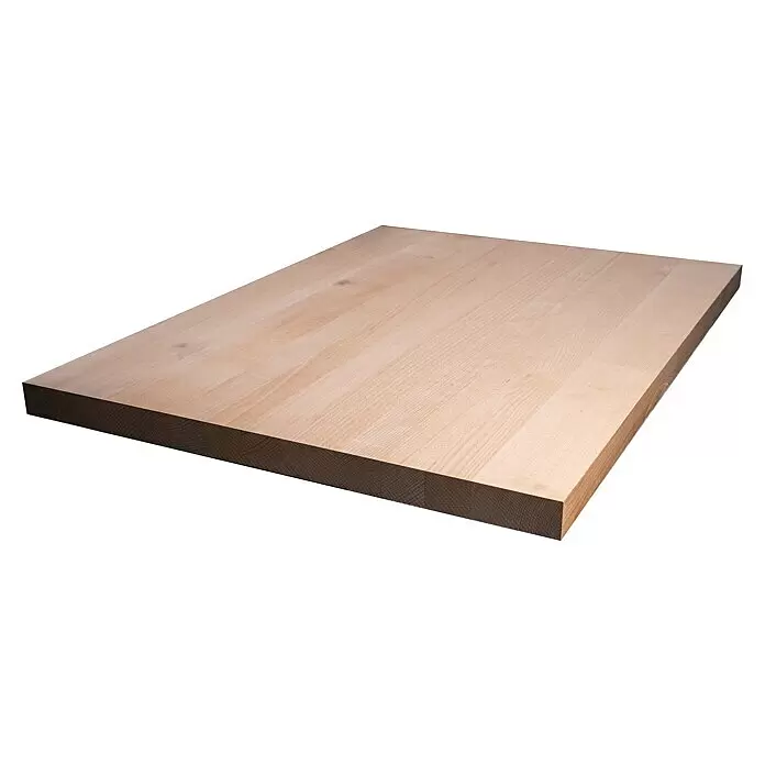Leimholzplatte Treppenstufe - Buche, Qualitätsstufe Leimholzplatte: A/B, 900 x 650 x 40 mm - Laminierte Massivholzplatte in heller Naturholzoptik, ideal als Arbeitsplatte oder Tischplatte.