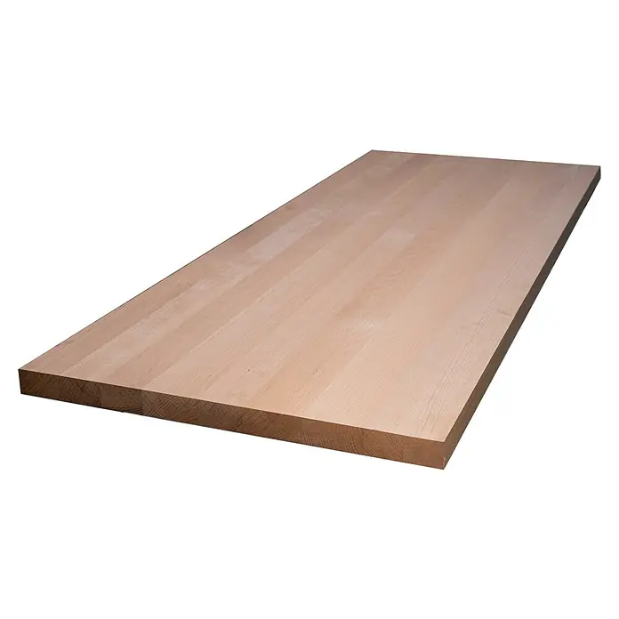Leimholzplatte Treppenstufe - Buche, Qualitätsstufe Leimholzplatte: A/B, 1.600 x 650 x 40 mm - Helles, rechteckiges Holzbrett mit schöner Maserung, ideal für Möbelbau oder als Arbeitsplatte. Die natürliche Optik bringt Wärme in jeden Raum.