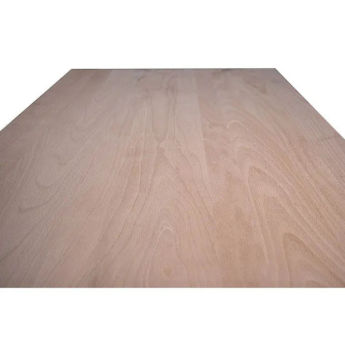 Leimholzplatte Treppenstufe - Buche, Qualitätsstufe Leimholzplatte: A/B, 1.000 x 650 x 40 mm - Nahaufnahme einer hellen Holzplatte, die die natürliche Maserung und Textur des Holzes hervorhebt. Ideal für Möbel- oder Innendesignprojekte.