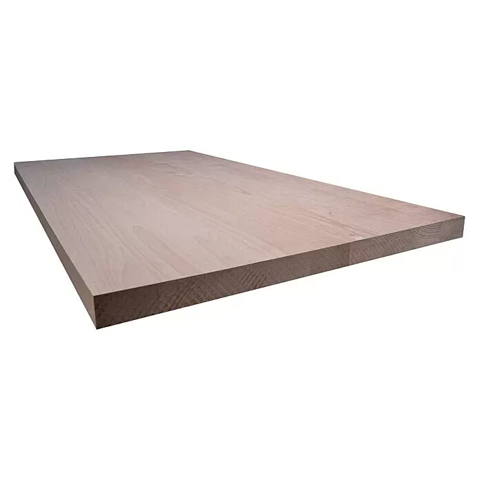 Leimholzplatte Treppenstufe - Buche, Qualitätsstufe Leimholzplatte: A/B, 1.200 x 650 x 40 mm - Helle Holzplatte mit sichtbarer Maserung, ideal für diverse Schreinerarbeiten.