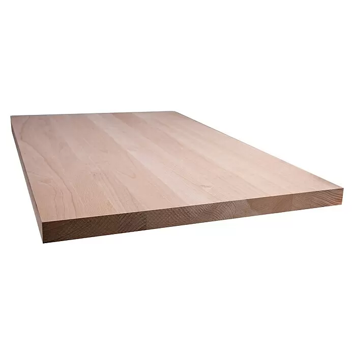 Leimholzplatte Treppenstufe - Buche, Qualitätsstufe Leimholzplatte: A/B, 1.000 x 650 x 40 mm - Helle Holzplatte, geeignet für Arbeitsplatten oder Schneidebretter.