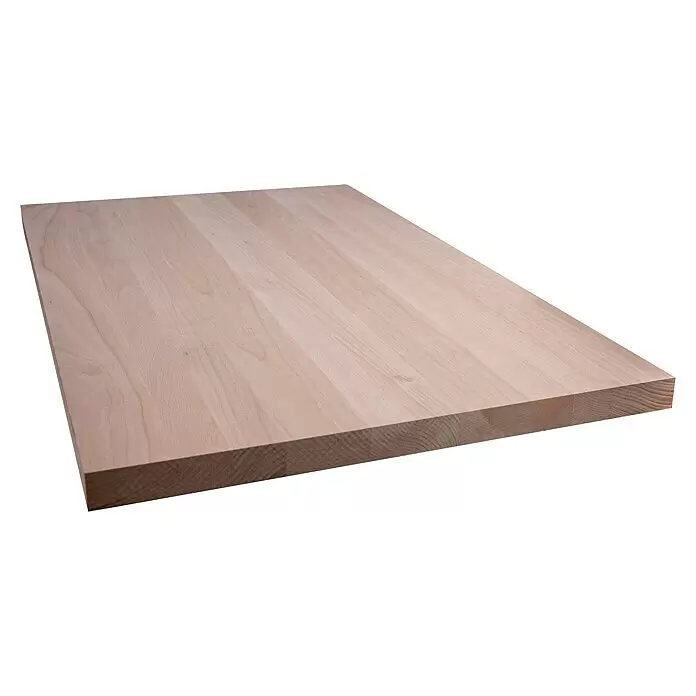 Leimholzplatte Treppenstufe - Buche, Qualitätsstufe Leimholzplatte: A/B, 1.200 x 650 x 40 mm - Helle Buchenholz-Leimholzplatte, ideal für Arbeitsplatten oder Regale.