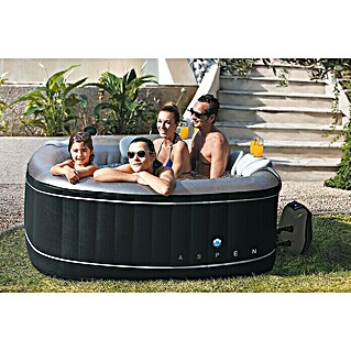 NetSpa Mobil-Whirlpool Aspen (L x B x H: 168 x 168 x 70 cm, Schwarz/Weiß, 700 l)