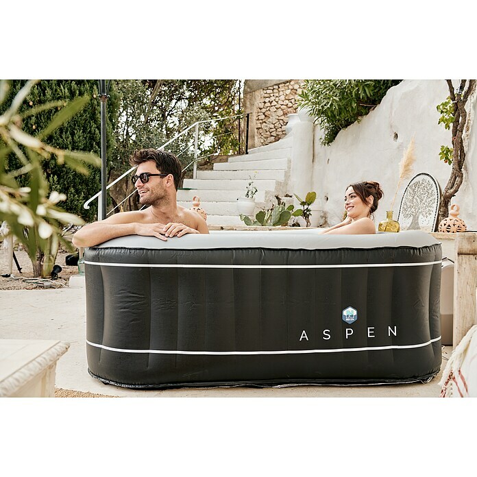 NetSpa Mobil-Whirlpool Aspen (L x B x H: 168 x 168 x 70 cm, Schwarz/Weiß, 700 l) | BAUHAUS