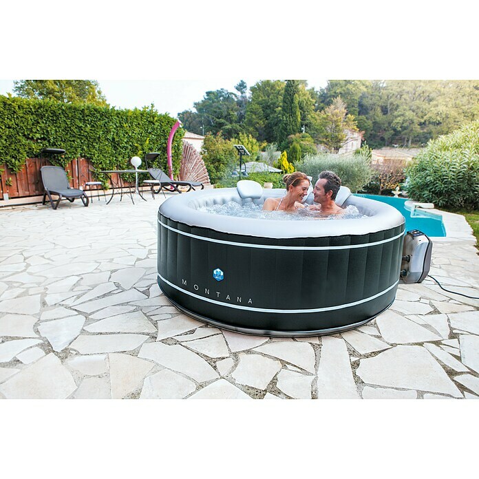 NetSpa Mobil-Whirlpool Montana (Ø x H: 175 x 70 cm, Schwarz/Weiß, 700 l) | BAUHAUS