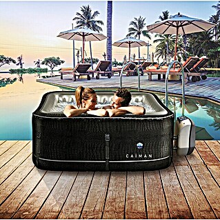 NetSpa Mobil-Whirlpool Caiman (L x B x H: 168 x 168 x 70 cm, Schwarz/Grau, 700 l)