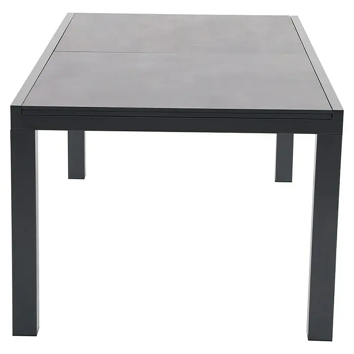 Sunfun Gartenmöbel-Set Maja Stone/Deluxe - 7 -tlg., Night-Grey, Ausziehbar - Moderner Gartentisch in dunkler Farbe mit klaren Linien und gerader Formgebung. Ideal für den Außenbereich.