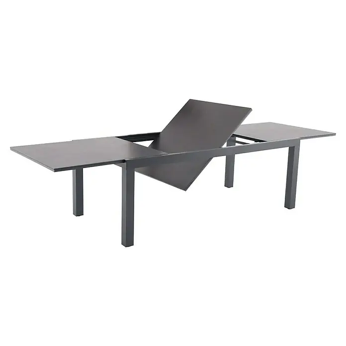 Sunfun Maja Mesa de jardín - L x An x Al: 300 x 100 x 74 cm, Fairstone, Extensible, Antracita - Mesa de exterior extensible con tablero que se amplía, ideal para reuniones grandes, combinando un diseño moderno con una funcionalidad robusta.