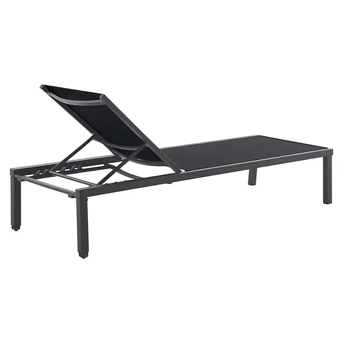 Sunfun Maja Gartenliege Design - Metall, Anthrazit, Rückenlehne verstellbar - Dunkelgraue Sonnenliege mit verstellbarer Rückenlehne und Rahmen aus Aluminium für den Garten oder die Terrasse.