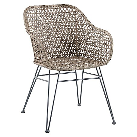 Sunfun Maja Gartensessel (PE-Geflecht, Braun-Grau, B x T x H: 75,5 x 56 x 105 cm)