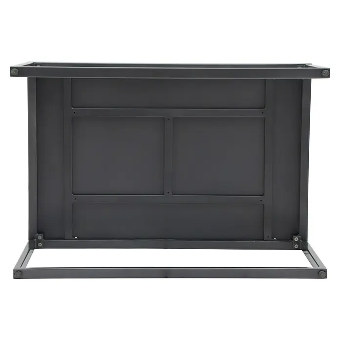 Sunfun Maja Slim Garten-Couchtisch - L x B x H: 90 x 60 x 50 cm, Anthrazit - Ansicht des Metall-Beistelltisches mit zwei Fächern und Rahmenkonstruktion. Ein schlichtes und elegantes Möbelstück für Innenräume.