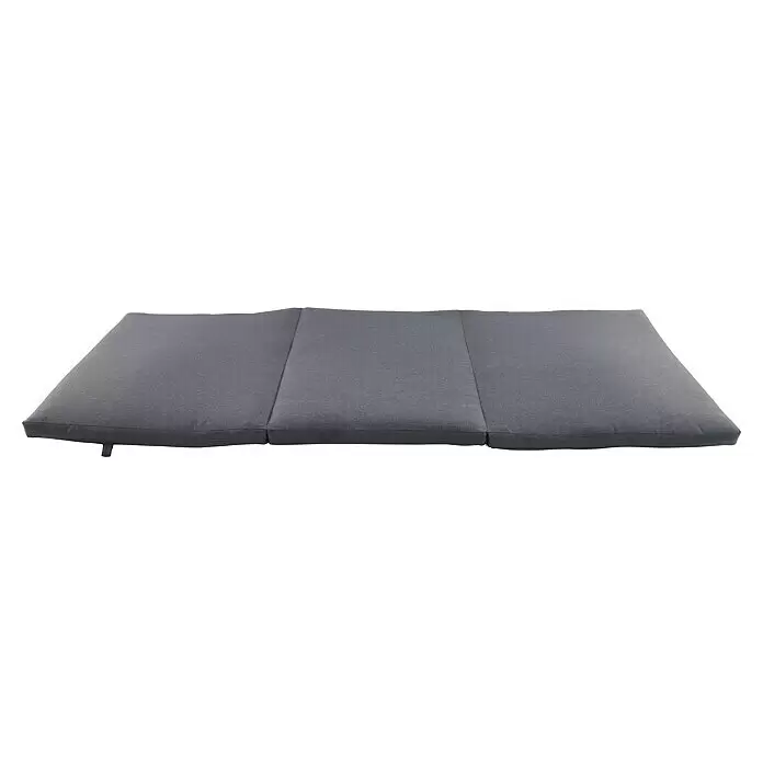 Sunfun Maja Loungeliege - L x B x H: 222 x 159 x 230 cm, Metall, Grau - Dreiteilige graue Stoff-Faltmatratze.